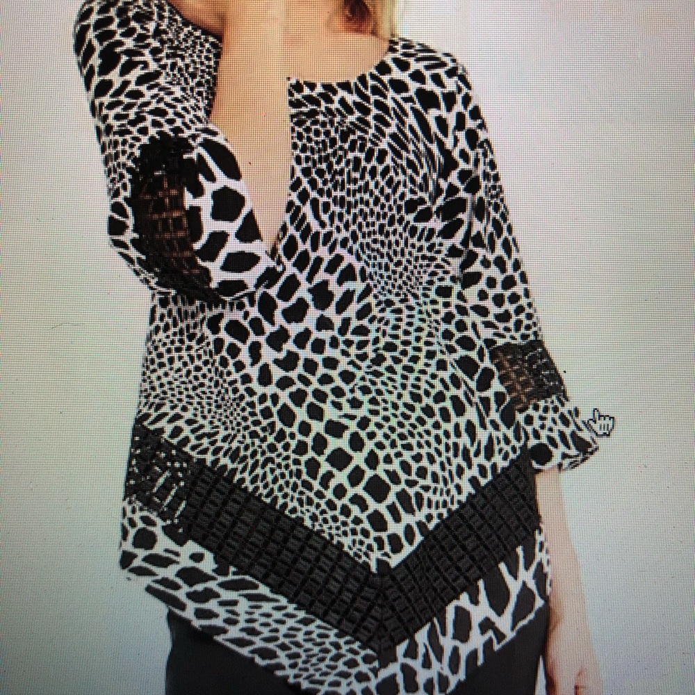 AlfanI black/white animal print large polyester